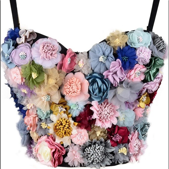 Applique Floral Corselets Bralette - Picture 13 of 13